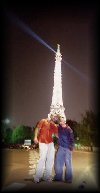 Mixaili and Nojan in front of the Eiffel Tower