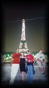 Nojan, Sam, and Mixaili in front of the Eiffel Tower