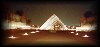 The Louvre pyramid at night